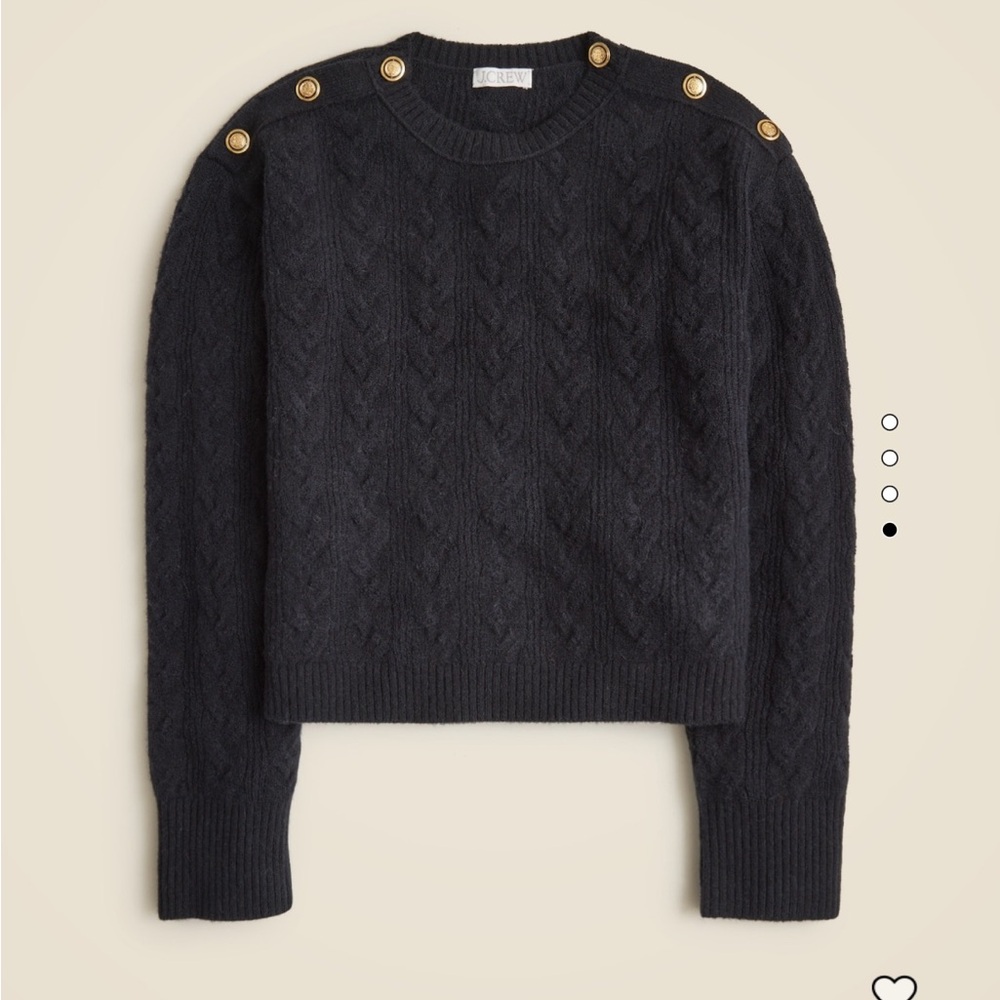 J. Crew Black Sweater with Gold Buttons